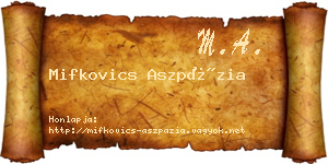 Mifkovics Aszpázia névjegykártya